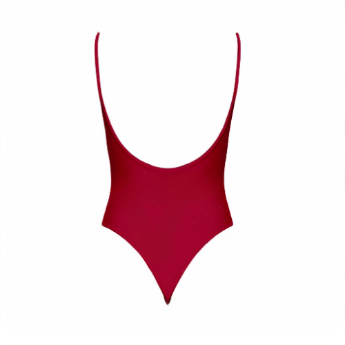 red v neck one piece | weezkini.com | Shop Now